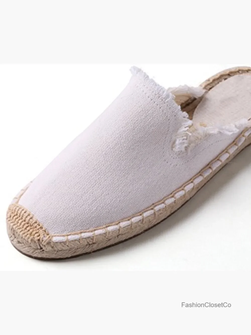 Canvas Espadrille Mules with Tassel - Breathable Flat Slip-Ons